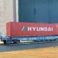 Roco - Wagon poche TRW avec 1 conteneur "HUNDAI" - 46588