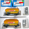 Lot de 2 wagons céréaliers à 2 essieux "SANDERS " Ép. IV/V - PARSIFAL 6001 (HO) - Prix FRANCO