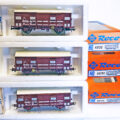 Lot de 3 wagons couverts à 2 essieux pour primeurs "Gs" Ép. IV - ROCO 4373C (occasion HO)