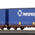 SudExpress - Wagon porte-conteneur double avec 2 conteneurs "TRANSFESA" - SUTF 6061717