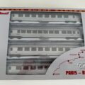 Rare coffret neuf de 4 voitures SNCF Mistral 69 TEE "Paris-Ruhr" (Jouef HJS4157)